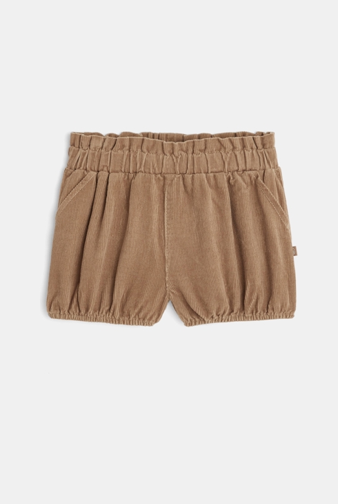 Kratke hlače paperbag iz velurja bela dojenček deklica 1