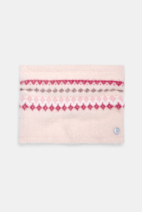 Puhast snood z žakarskimi motivi rožnata deklica 1
