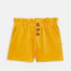 Short en velours côtelé stretch jaune fille