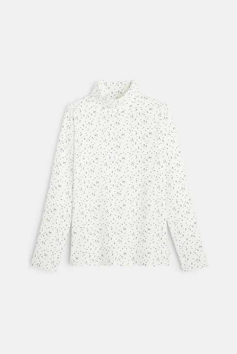 Koszulka z golfem w gwiazdki biały dziewczynka 1