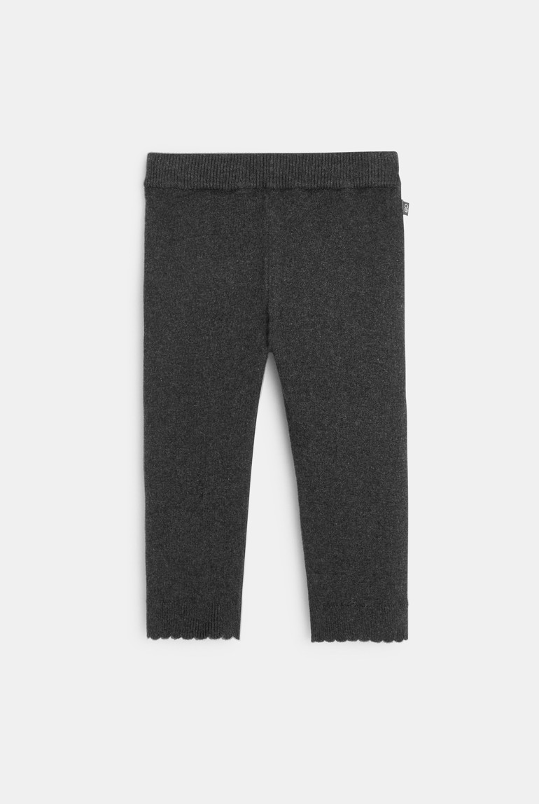 Legging tricot chiné gris bébé fille 1