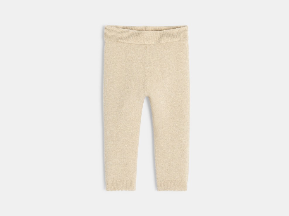 Legging tricot chiné beige bébé fille 2