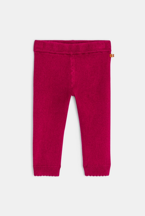Legging tricot chiné rose bébé fille 1