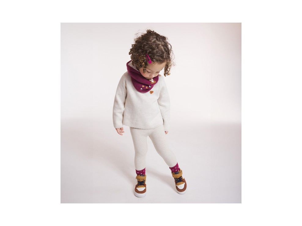 Legging tricot chiné beige bébé fille 1