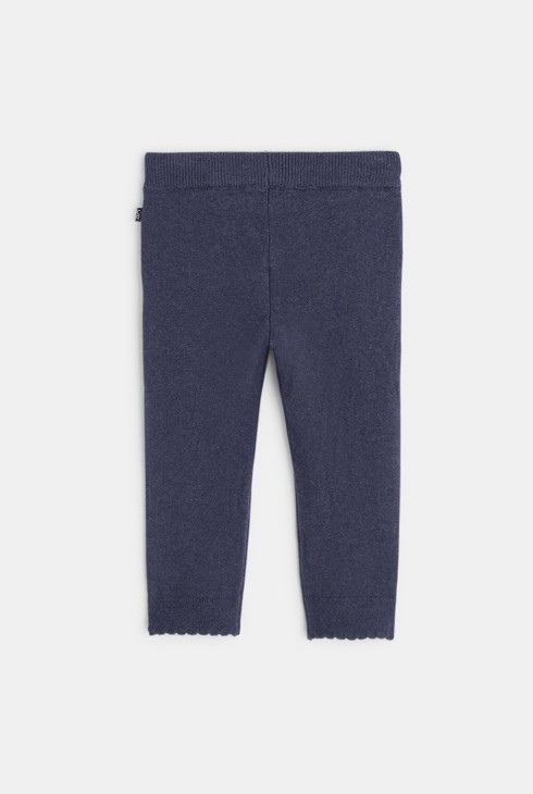 Legging tricot chiné bleu bébé fille 2