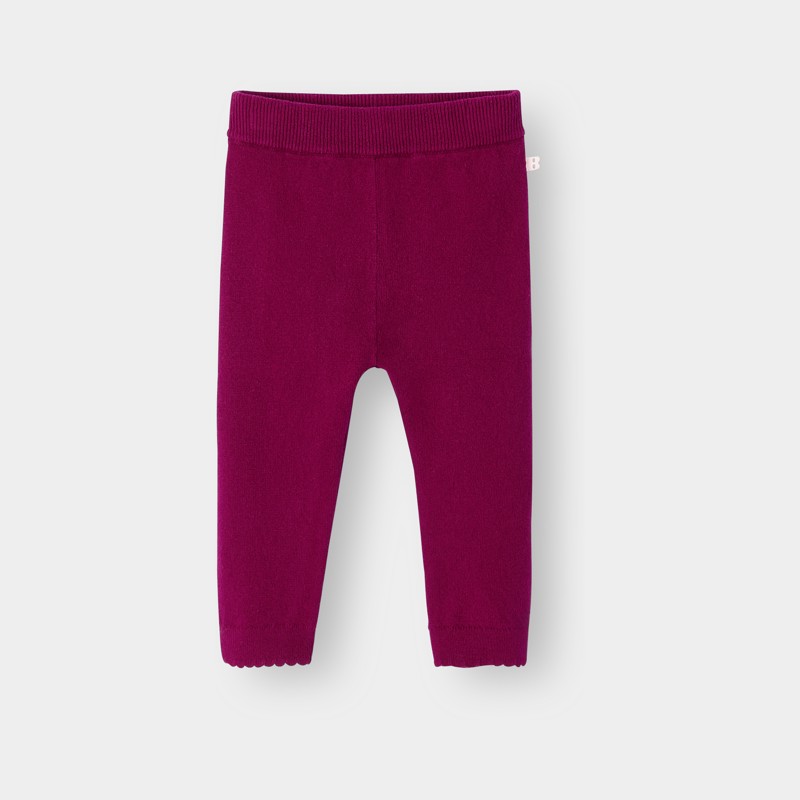 Leggings in maglia rosa scuro per bimba
