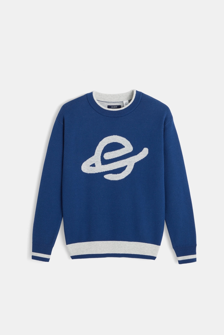 Pull à motif sapin picto bleu garçon 1