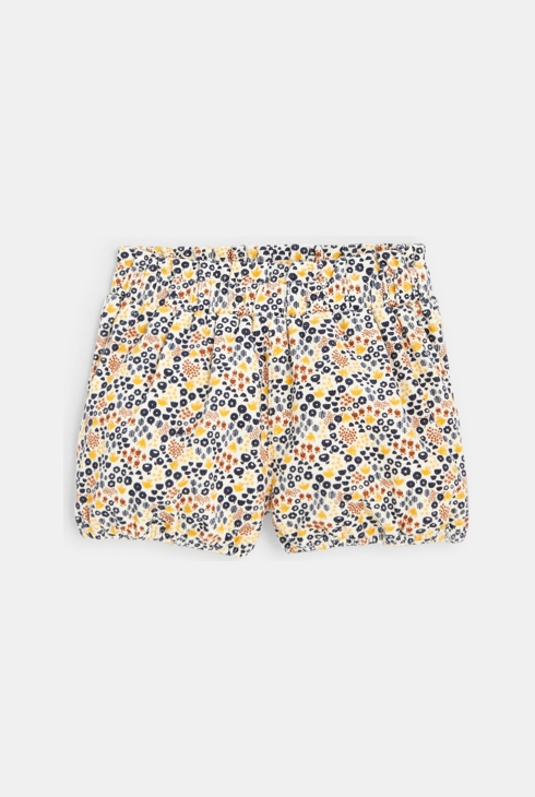 Short velours imprimé blanc bébé fille 1