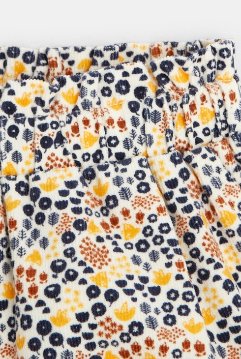 Short velours imprimé blanc bébé fille 2