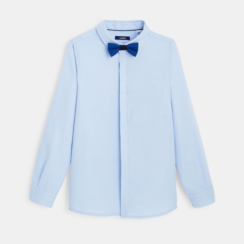 Schickes Baumwollhemd und Fliege Blau Jungen