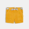 Short velours à ceinture imprimée jaune bébé fille