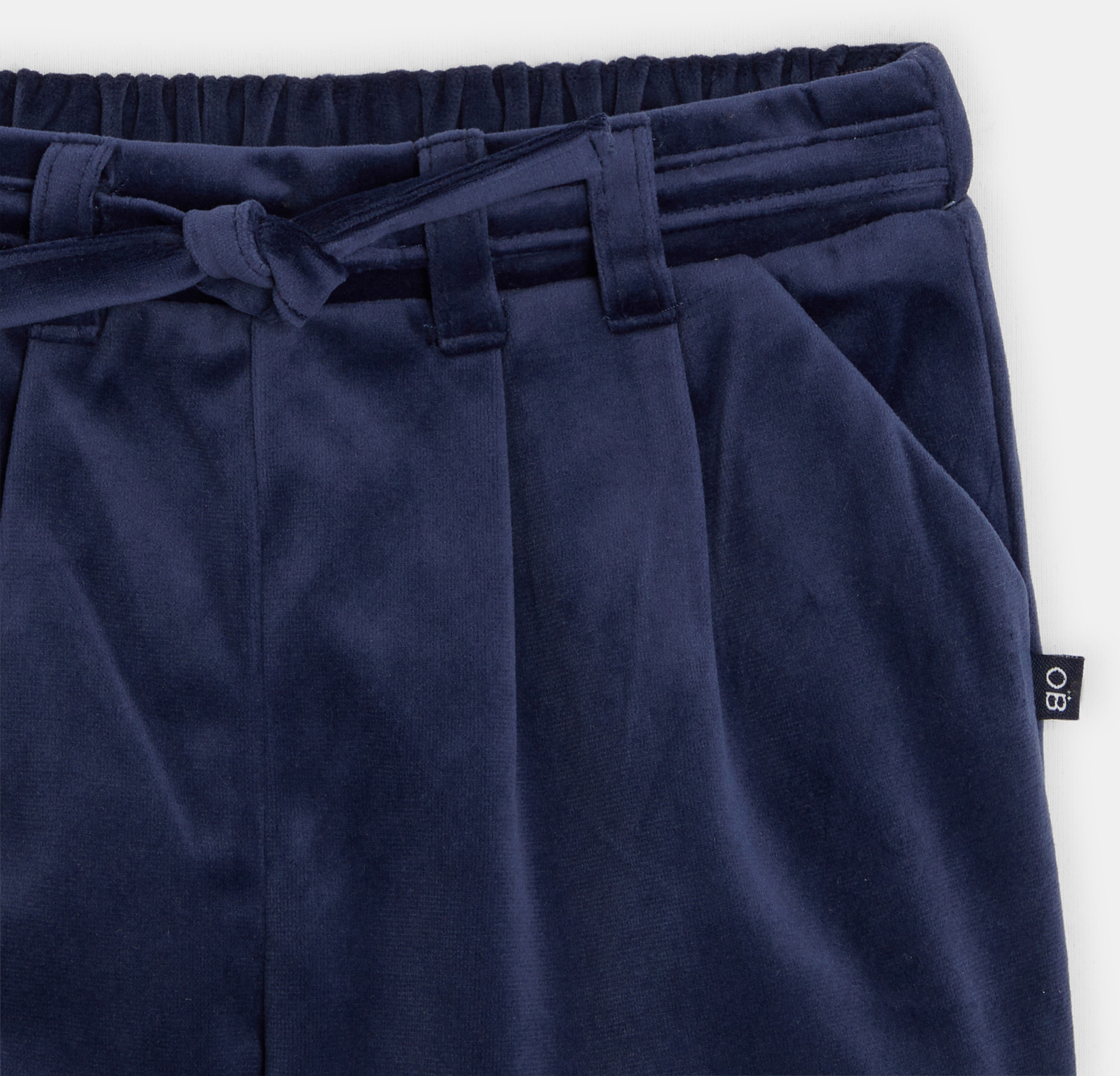 Plissierte Shorts aus Glattsamt Blau Baby Mädchen 2