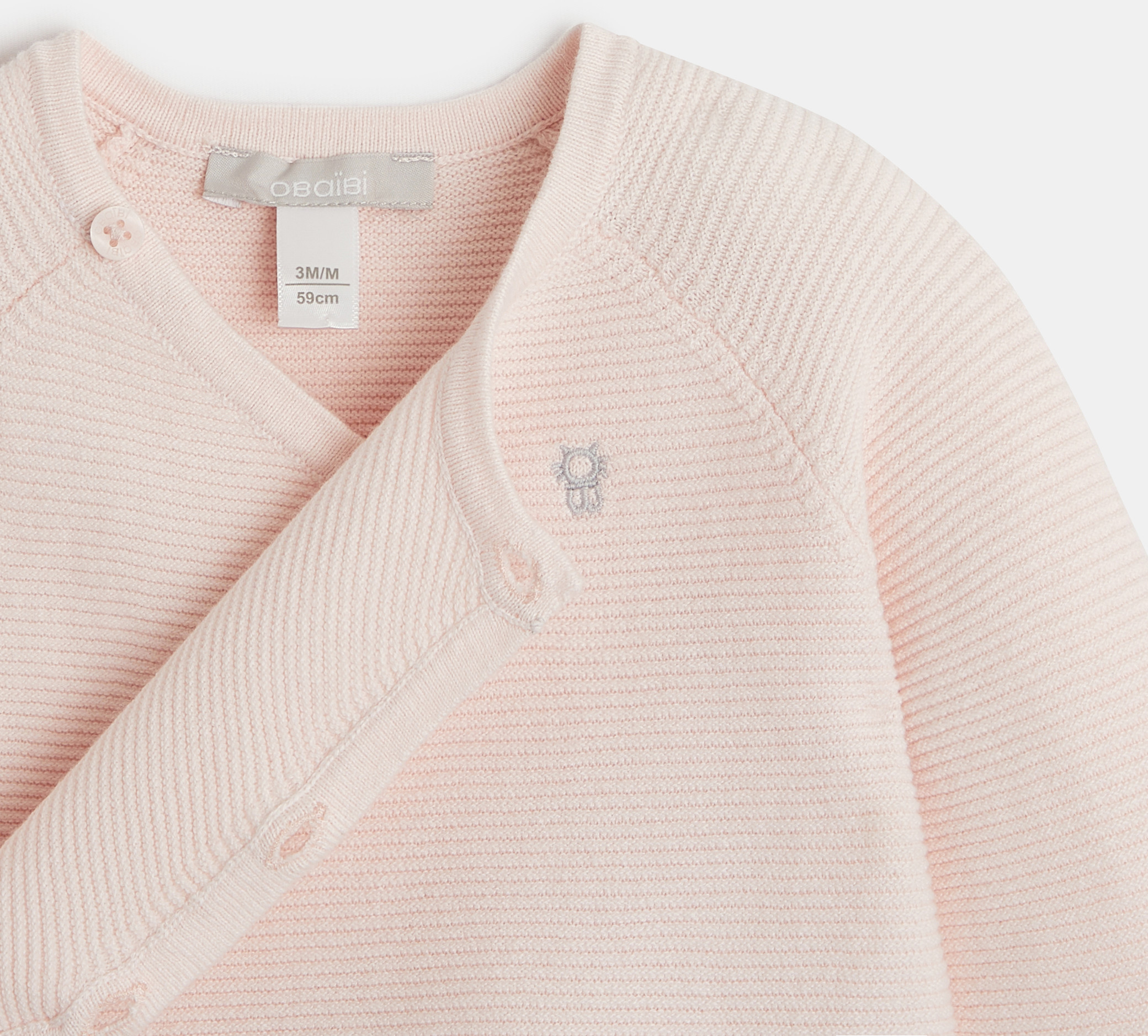 Rippstrick-Leibchen aus Bio-Baumwolle Rosa Geburt 2