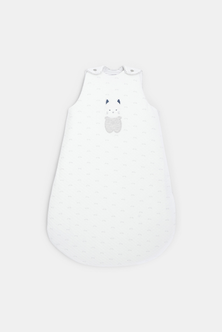 Wattierter Schlafsack anim'Obaïbi Katze Weiß Geburt 1