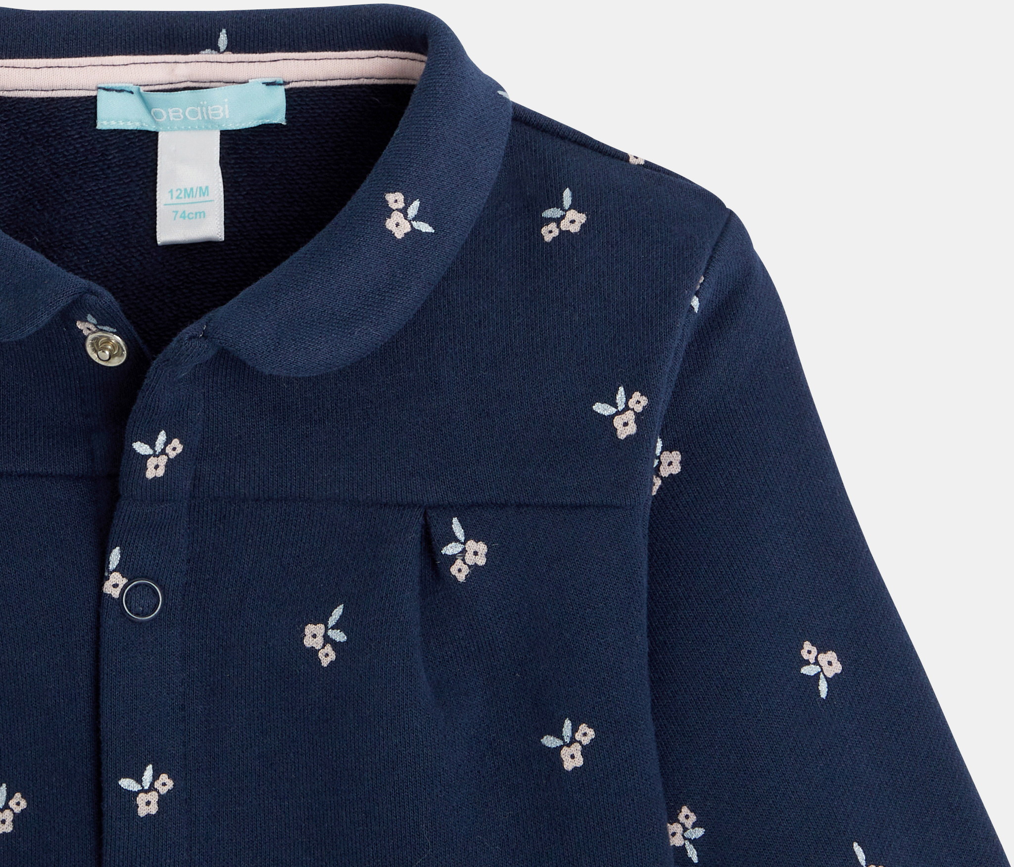 Jacke aus Molton mit Blumen-Print Blau Baby Mädchen 2