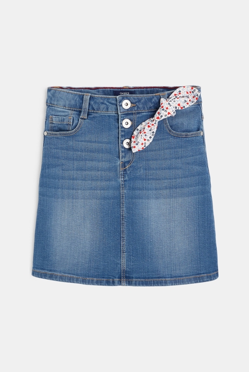 Kratko denim krilo z gumbi modra deklica 1