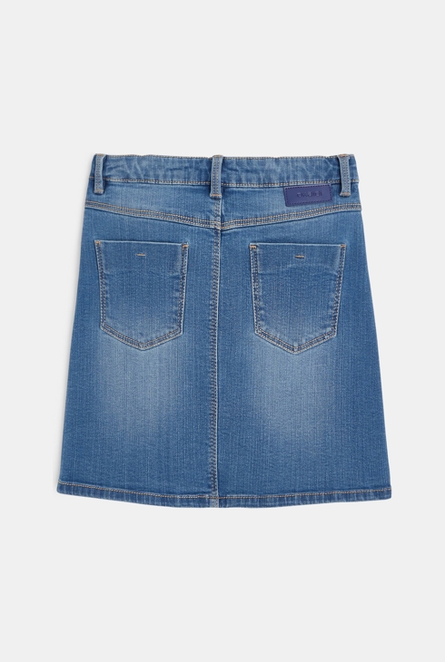 Kratko denim krilo z gumbi modra deklica 2