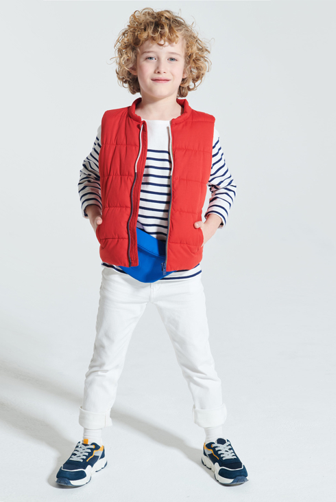 Doudoune sans manche déperlante rouge garçon 1