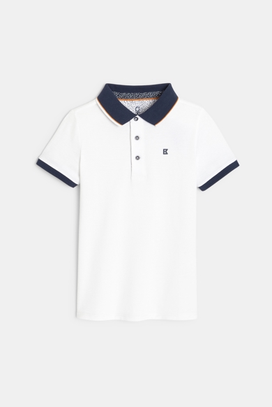 Pique polo shirt with a colorful collar Okaïdi & Obaïbi