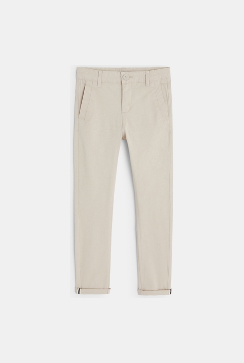 Chinohose aus einfarbigem Baumwolltwill Beige Jungen 1