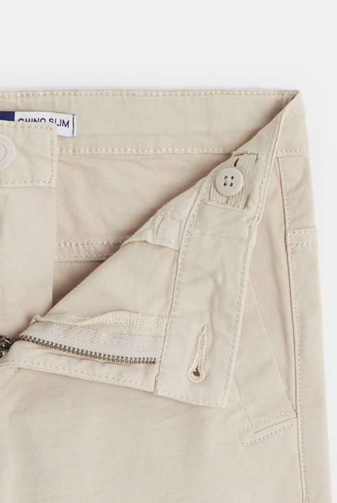Chinohose aus einfarbigem Baumwolltwill Beige Jungen 2