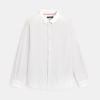 Chemise col polo imprimé palmiers blanche garçon