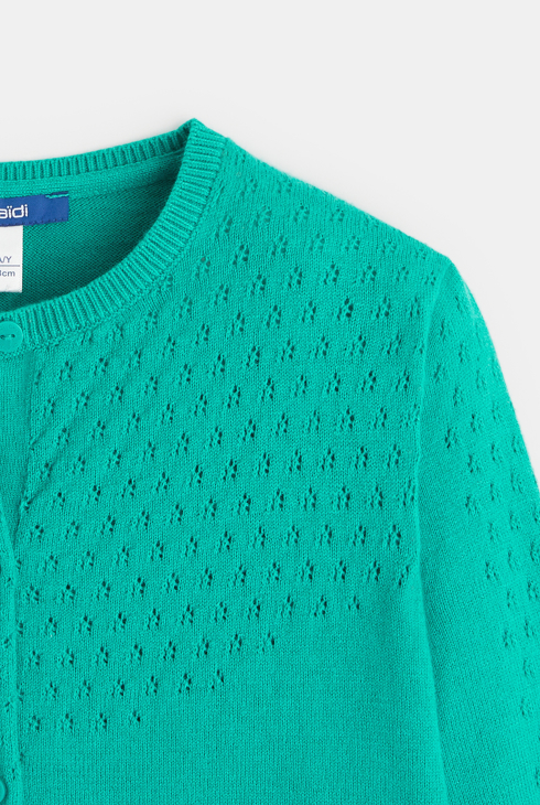 Pletena jopica s pikčastim učinkom zelena deklica 2