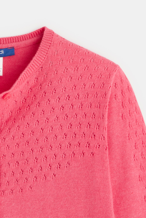 Strickweste mit Pointelle-Muster Rosa Mädchen 2