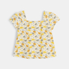 T-shirt imprimé savane jaune bébé fille