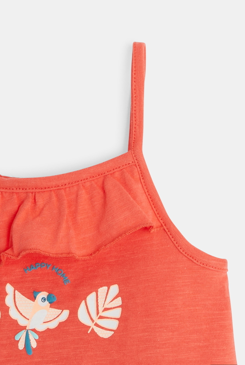 Débardeur toucan orange bébé fille 2