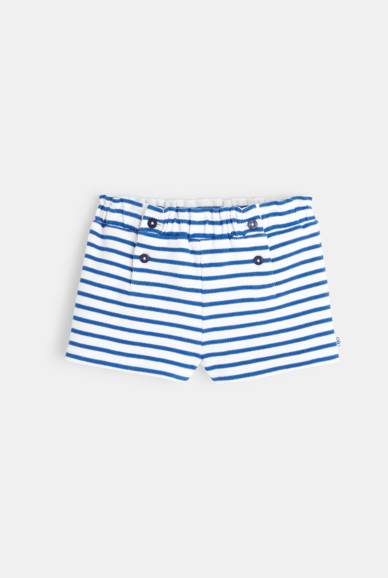 Short maille rayé bleu bébé fille 1