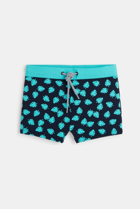 Boxer de bain imprimé palmiers bleu garçon 1