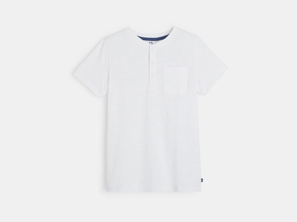 Einfarbiges T-Shirt mit tunesischem Kragen Weiß Jungen 1