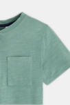 T-shirt serafino tinta unita verde bambino 2
