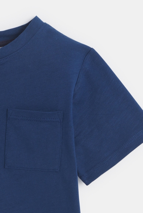 T-shirt tunisien uni bleu garçon