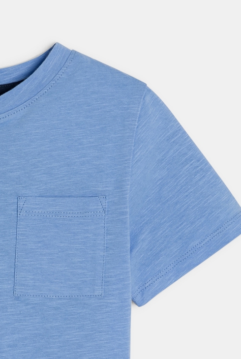Tunesisches T-Shirt einfarbig blau für Jungen
