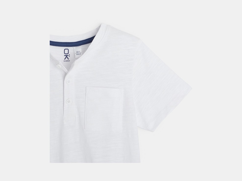 T-shirt tunisien uni blanc garçon 2