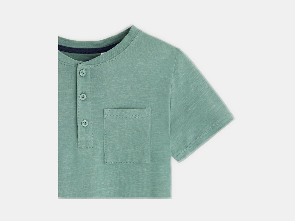 T-shirt tunisien uni vert garçon 2