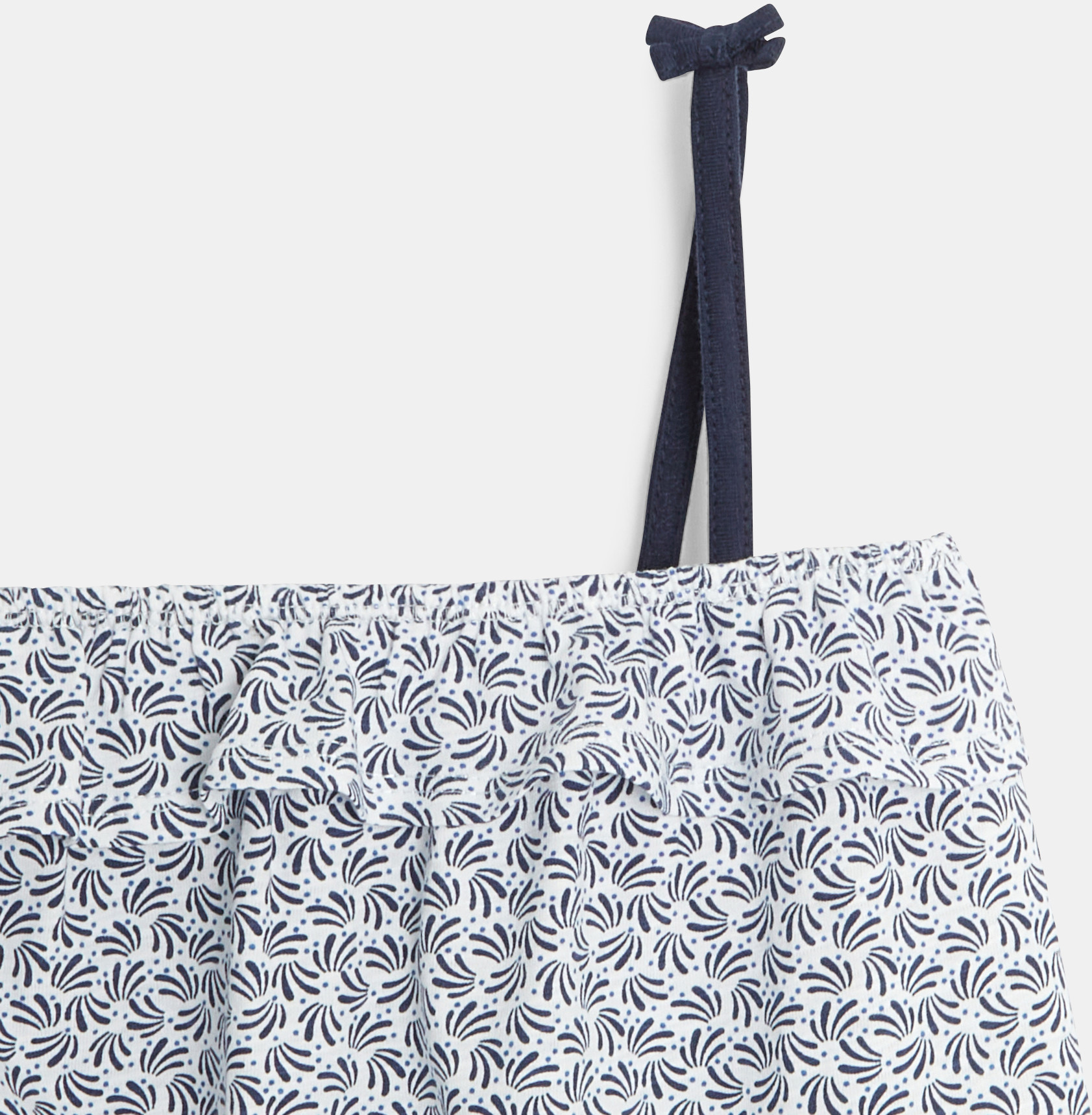 Potiskana majica brez rokavov z volančki modra deklica 2