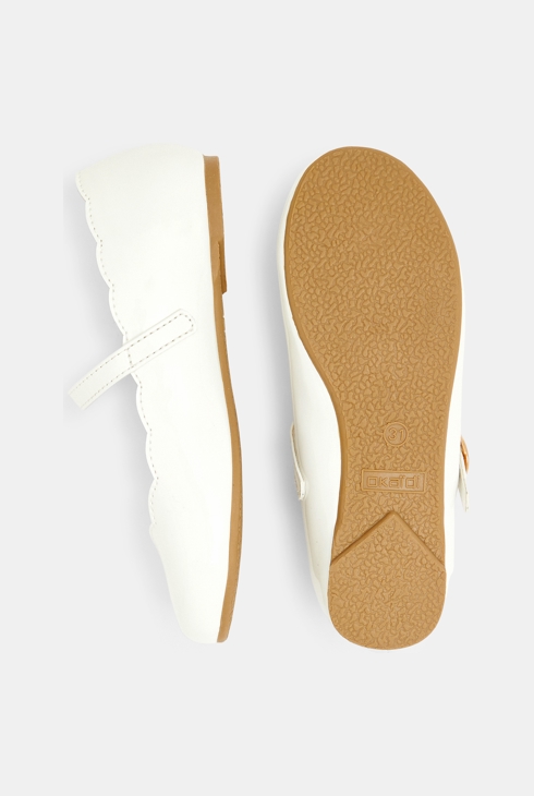 Ballerines métallisées à bride blanches fille 2