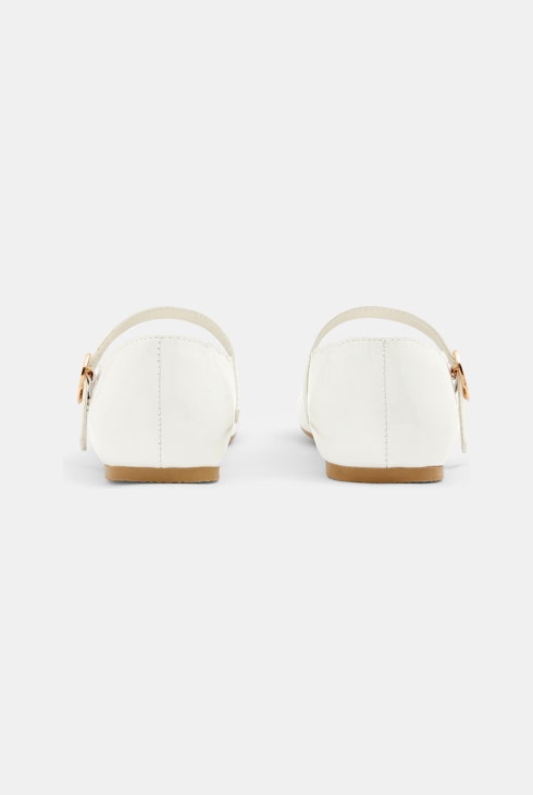 Ballerines métallisées à bride blanches fille 2