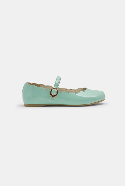 Grüne Lackballerinas mit Riemchen für Mädchen 1