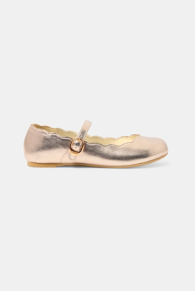 Ballerines dorées à bride fille