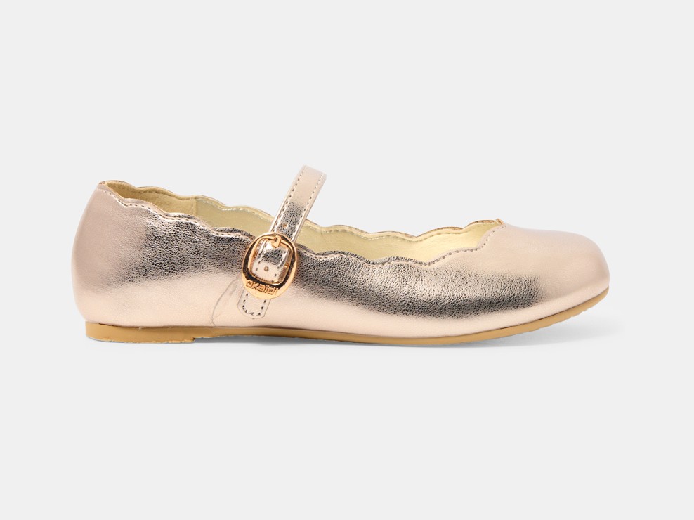Goudkleurige ballerina's met bandje voor meisjes 1