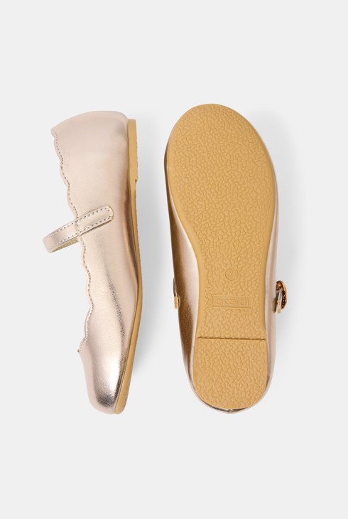 Bailarinas doradas con presilla niña 2