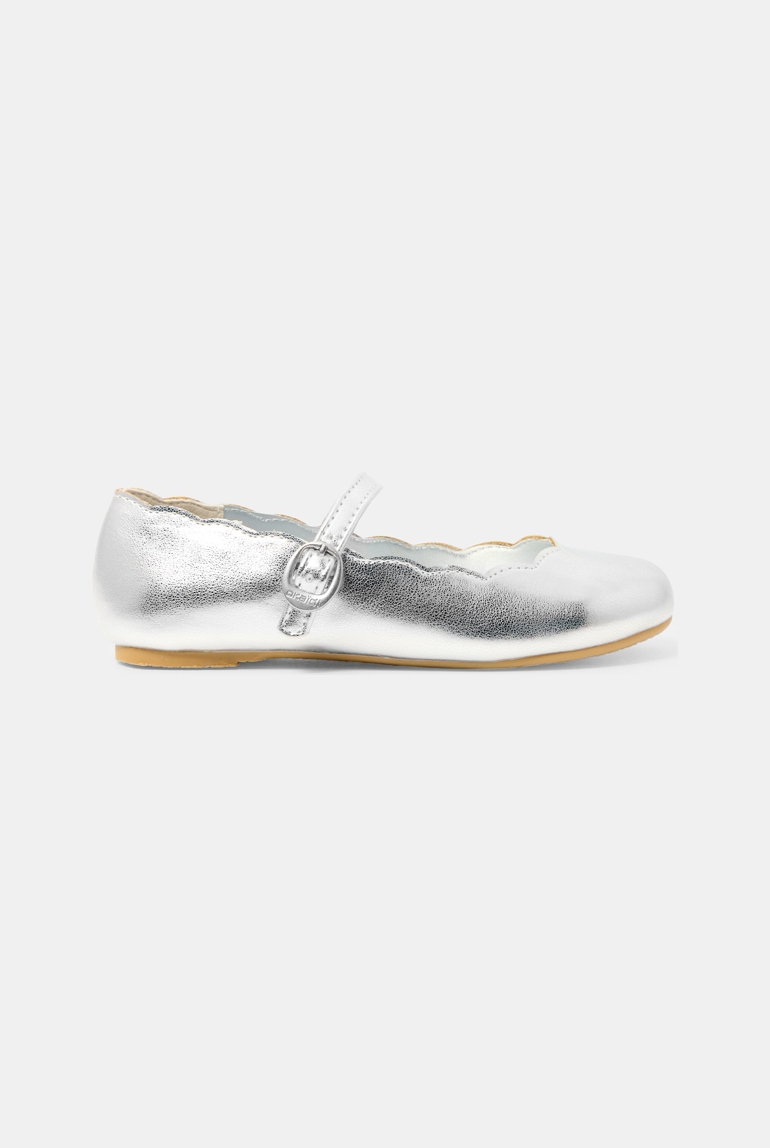 Ballerines argentées à bride fille 1