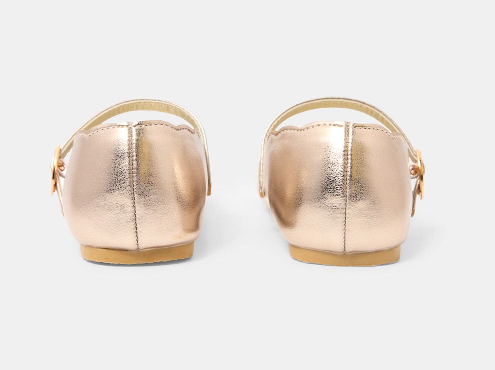 Goldfarbene Riemchen-Ballerinas für Mädchen 2