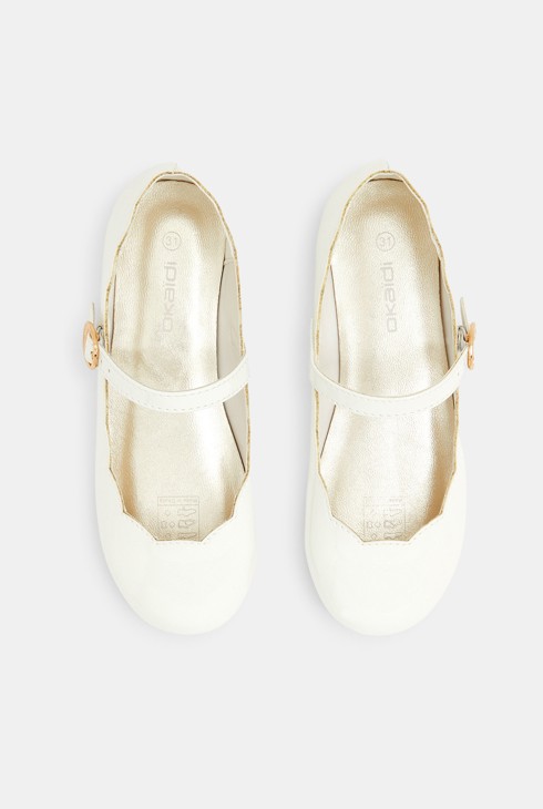 Ballerines métallisées à bride blanches fille 2