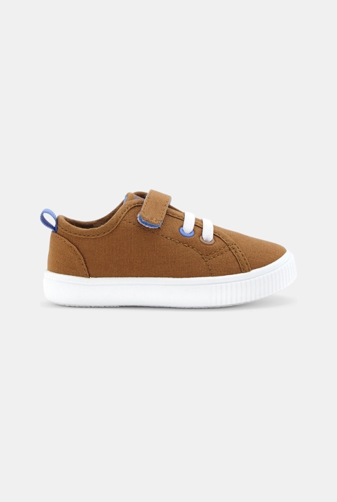 Canvas-Sneaker mit Klettverschuss Beige Baby Jungen 1