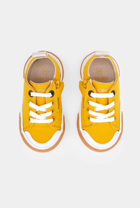 Canvas-Sneaker mit Schnürsenkeln Gelb Baby Jungen 2